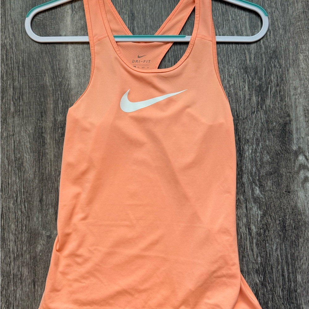 Nike Orange Fitted Cut Out Tank Top